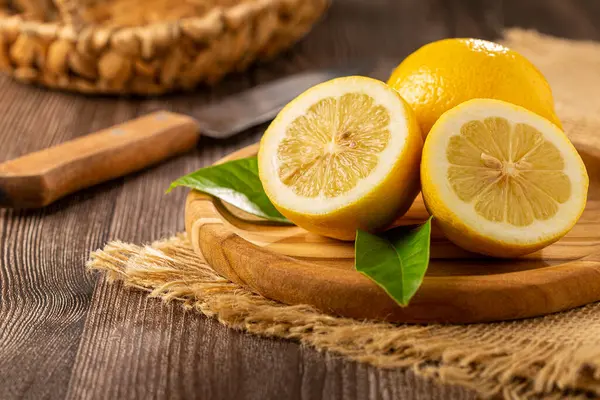 Fresh Italian Lemons Table Sicilian Lemon — Stock Photo, Image