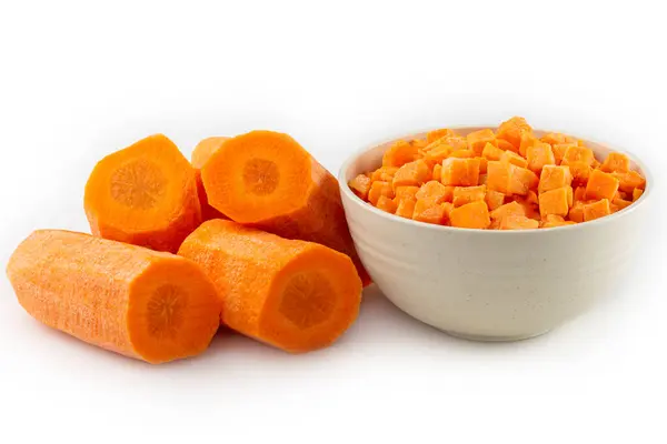 Sliced Carrots Isolated White Background — Stock Photo, Image