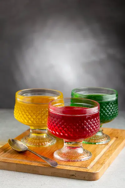 Fruit Gelatin Glass Bowl — Stock Photo, Image