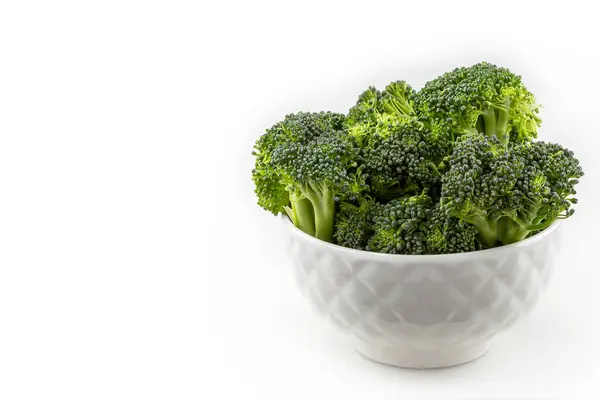 Broccoli Stukken Geïsoleerd Witte Achtergrond — Stockfoto
