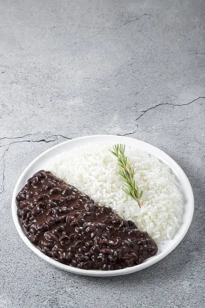 Черная Фасоль Рисовое Блюдо — стоковое фото