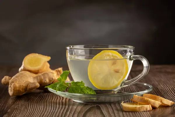 Ginger Tea Sicilian Lemon Mint — Stock Photo, Image