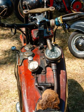 St. Christophen, Avusturya - 23 Temmuz 2023: Yazın yerel eski araba sergisi