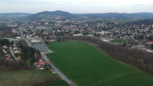 Widok Lotu Ptaka Neulengbach Pobliżu Wiednia Austria — Wideo stockowe