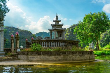 Traditional vietnamese fountain, example of traditional architecture of Vietnam clipart