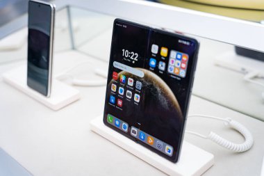 Barselona, İspanya - 4 Mart 2025: Fira de Barcelona 'da Mobil Dünya Kongresi 2025 (MWC) görülür.