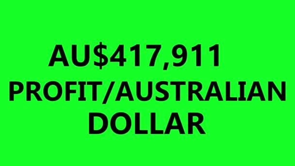 Moção Gráfica Aumento Lucro Aumento Quantidade Lucro Lucro Dólares Australianos — Vídeo de Stock