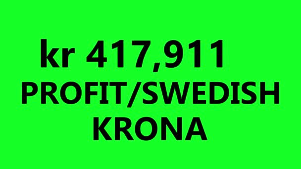 증가하는 이익의 수익의 올라갑니다 스웨덴 크로나의 애니메이션 — 비디오