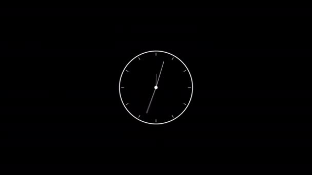 クロックカウントダウン24時間高速 矢を動かして時計 クロックタイム4Kアニメーション — ストック動画