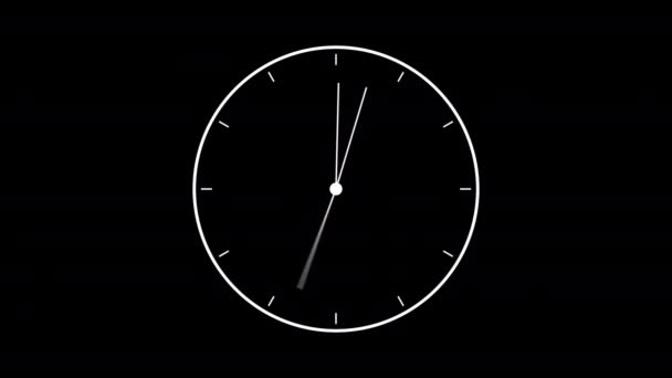 クロックカウントダウン24時間高速 矢を動かして時計 クロックタイム4Kアニメーション — ストック動画