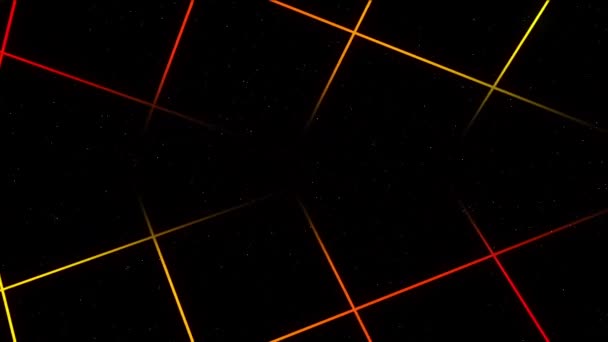Grille Science Fiction Abstraite Images Filaires Clignotement Dynamique Étoiles Mouvement — Video