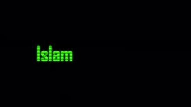 Yeni İslami Yıl Canlandırılmış Metni Yeşil Metin 4K alfa kanalı.