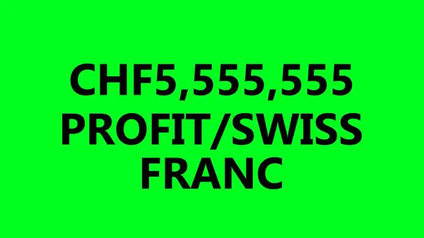 Motion graphic of profit increasing. Amount of profit going up. Profit in SWISS FRANC. Increasing profit
