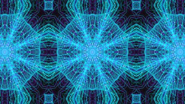 4K Kaleydoskop dalgalanan parçacıklar. Fantastik parçacık çizgisi hareketi.