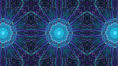 4K Kaleydoskop dalgalanan parçacıklar. Fantastik parçacık çizgisi hareketi.