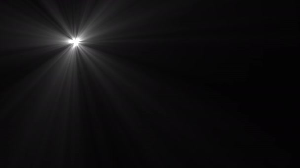 Wprowadzono Białe Promienie Świetlne Czarnym Tle Animacja Światła Nieba Centrum — Wideo stockowe