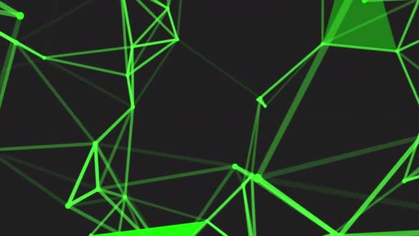 Colore Verde Connessione Digitale Astratta Punti Linee Movimento Contesto Tecnologico — Video Stock
