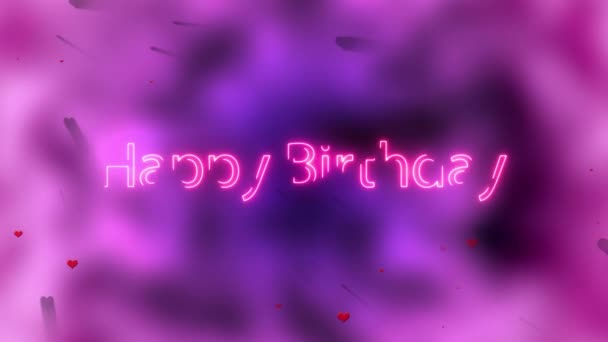 Grattis Födelsedagen Firande Text Med Rosa Färg Text Animation Lila — Stockvideo