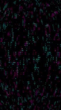 Dijital arka plan teknolojisi büyük veri arkaplanı kavramı. Dijital veri aktarımı ve veri setlerinin depolanması, blok zinciri, sunucu, Dikey 4K içinde yüksek hızlı İnternet.