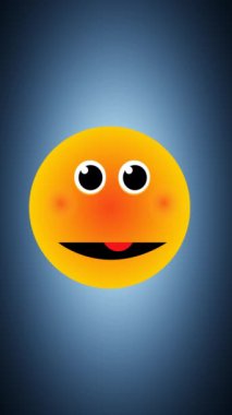 Dikey 4K 'da gülümseyen emoji animasyon hareketi grafikleri.
