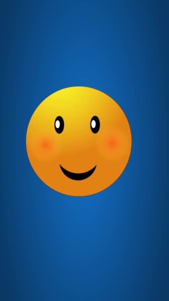 Grafica Animata Emoji Sorridente Verticale — Video Stock