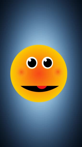 Smiling Emoji Animation Motion Graphics Vertical — Stock Video
