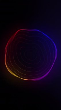 Dikey 4K içinde giriş ve arkaplan döngüsü için geometrik dalgalanma efektli soyut çember animasyonu.