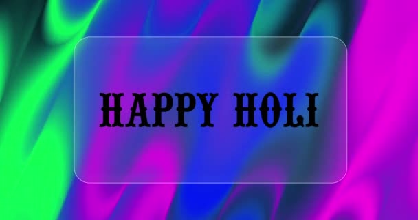 Happy Holi Texte Animation Sur Verre Morphisme Fond Liquide Holi — Video
