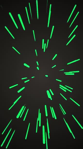 패턴을 하이퍼 드라이브 루프를 특징으로하는 녹색과 청록색의 기하학적 빛나는 애니메이션 — 비디오