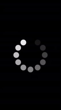 Siyah arkaplanda daire simgesi canlandırması yükleniyor. İndirme İşlemi, Önyükleyici Animasyon Web Tasarım Şablonu. 4K Dikey Alfa Kanalı ile Kusursuz Döngü Animasyonu.