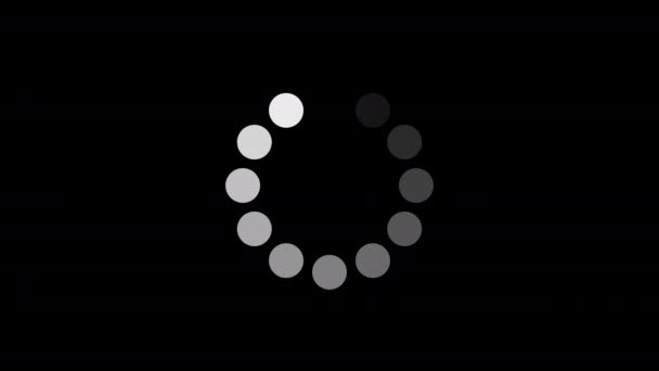 Cirkelpictogram Laden Animatie Zwarte Achtergrond Download Vooruitgang Voorlader Animatie Web — Stockvideo