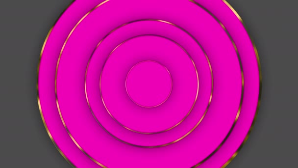 Ροζ Χρυσό Πολυτελές Κυκλικό Απρόσκοπτη Looped Κινούμενο Φόντο Κύκλο Δαχτυλίδια — Αρχείο Βίντεο