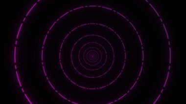 4K içinde renkli sonsuz daire hareket eden tünel animasyonu.