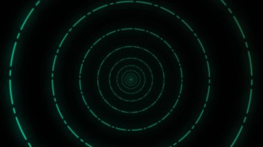 4K içinde renkli sonsuz daire hareket eden tünel animasyonu.
