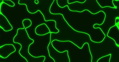 Siyah Arkaplanda Hareketli Dalgalarla Yeşil Renkli Topografik Konferans Haritası - Kusursuz Döngü Arkaplan (124; 4K Coğrafi, Çevresel ve Eğitimsel Kullanımlar Yüksek Çözünürlüklü Video).