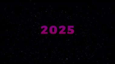 Yeni Yıl 2025 Havai fişeklerle, Parıltılı ve Şenlikli Animasyonlar - Yeni Yıl Gecesi Geri sayımı, 2025 Geri sayım Zamanlayıcısı, Bayram Partisi, Yeni Yıl 2025 4K.