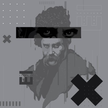 Modern Taras Shevchenko, en ünlü Ukraynalı şair.