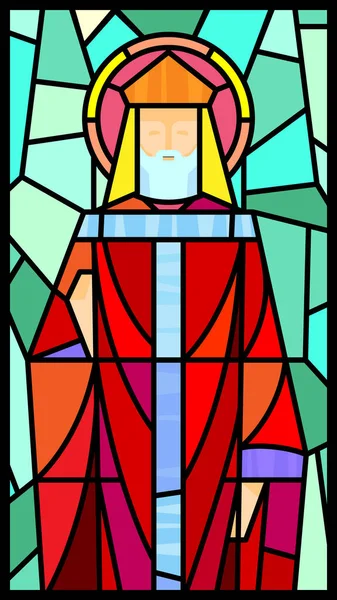 Colorful Stained Glass Window Icon Style — Stock Vector