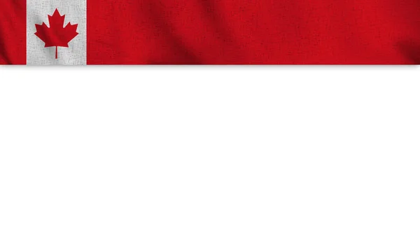 Lange Realistische Canada Vlag Lege Achtergrond Gebied Illustratie — Stockfoto