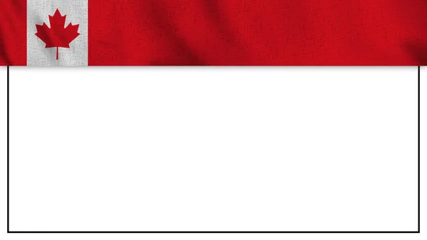 Hosszú Reális Kanada Zászló Üres Háttér Terület Illusztráció — Stock Fotó