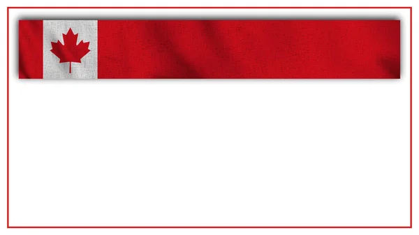 Pitkä Realistinen Kanada Lippu Tyhjä Tausta Alue Kuvitus — kuvapankkivalokuva