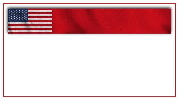 Dlouhé Realistické Usa Vlajky Prázdné Pozadí Prostoru Ilustrace — Stock fotografie