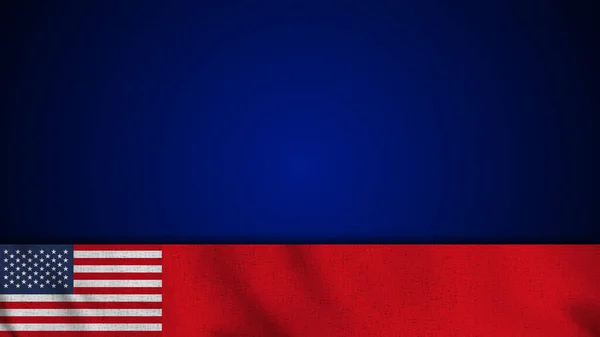 Lange Realistische Usa Flagge Und Leerer Hintergrundbereich Illustration — Stockfoto