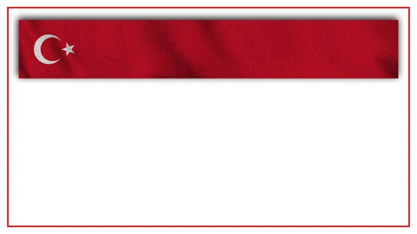 Lungo Realistico Turchia Bandiera Blank Background Area Illustrazione — Foto Stock
