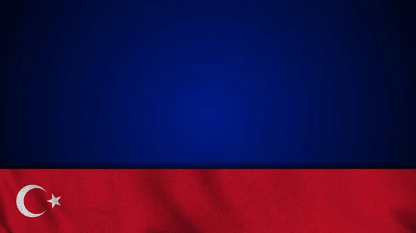Lungo Realistico Turchia Bandiera Blank Background Area Illustrazione — Foto Stock