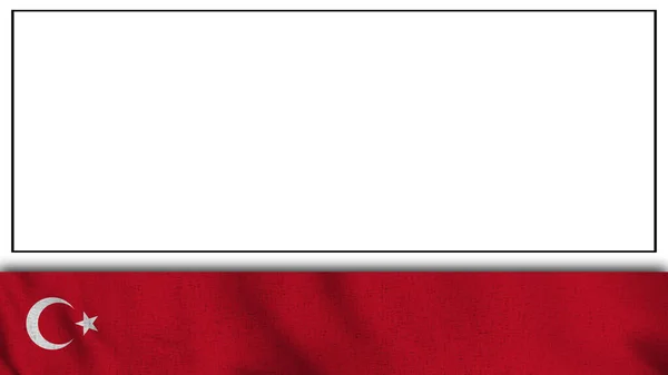 Long Realistic Turkey Flag Blank Background Area Illustration — Stock Photo, Image