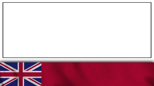 Long Realistic United Kingdom Flag Blank Background Area 3Dイラスト — ストック写真