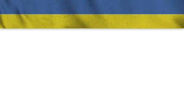 Hosszú Reális Ukrajna Zászló Üres Háttér Terület Illusztráció — Stock Fotó