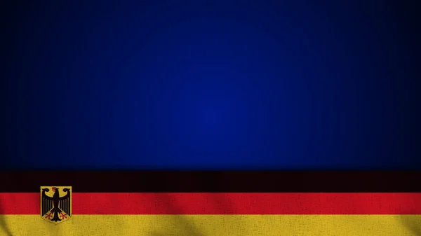 Lange Realistische Deutschland Fahne Und Leere Hintergrundfläche Illustration — Stockfoto