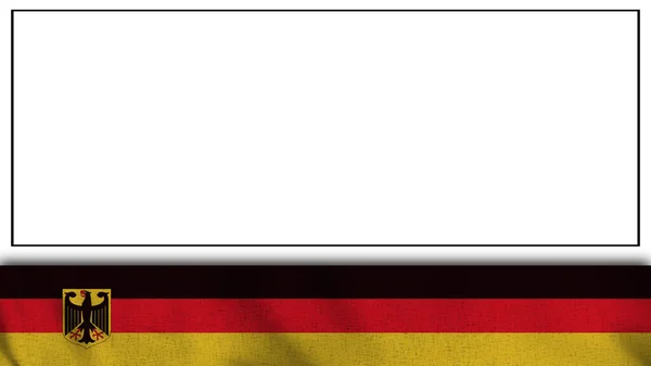 Lunga Realistico Germania Bandiera Blank Background Area Illustrazione — Foto Stock